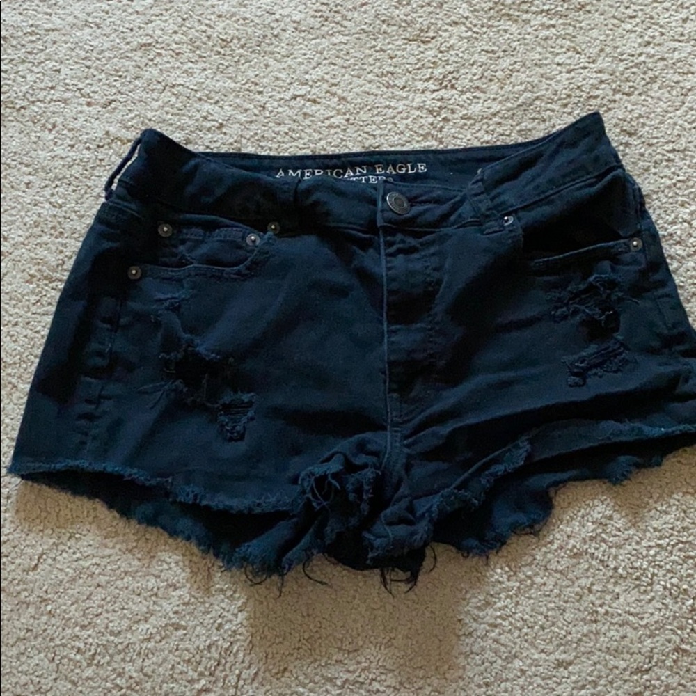 American eagle black jean shorts